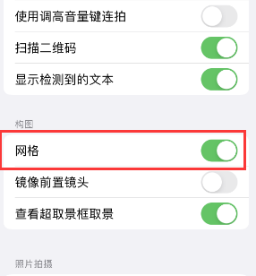 临邑苹果手机维修网点分享iPhone如何开启九宫格构图功能 